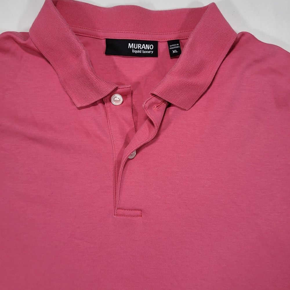 Murano Men's XL Pink Liquid Luxury Short Sleeve Polo